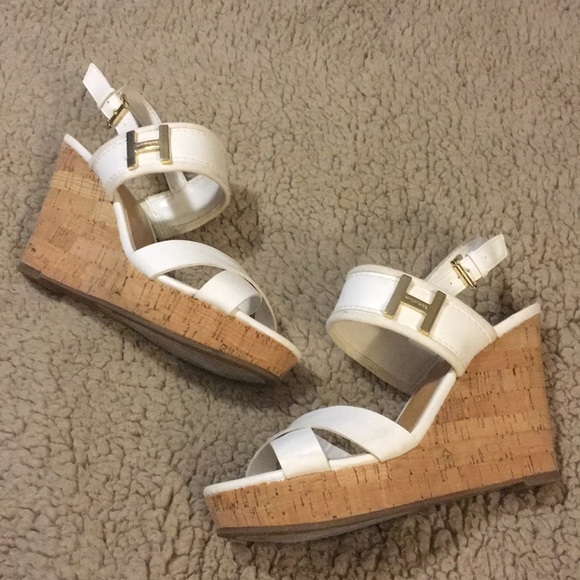 Tommy Hilfiger Shoes - Tommy Hilfiger white and cork wedges Tommy Hilfiger Shoes - Tommy Hilfiger white and cork wedges